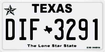 TX license plate DIF3291