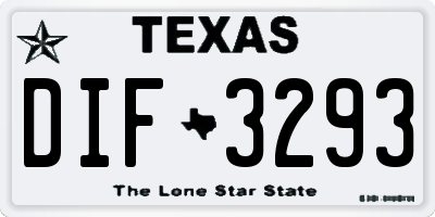 TX license plate DIF3293