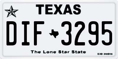 TX license plate DIF3295