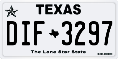 TX license plate DIF3297
