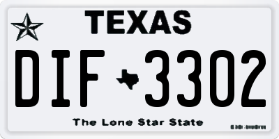 TX license plate DIF3302
