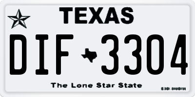TX license plate DIF3304