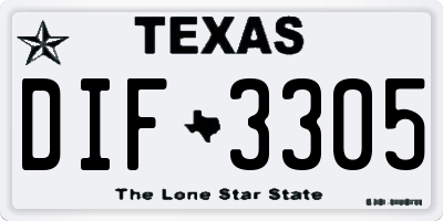 TX license plate DIF3305