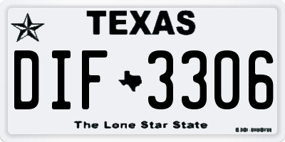 TX license plate DIF3306