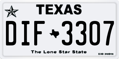 TX license plate DIF3307