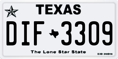 TX license plate DIF3309