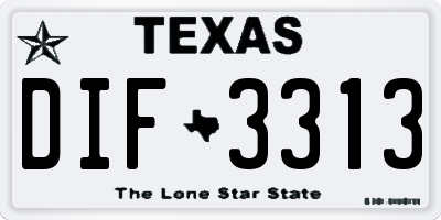 TX license plate DIF3313
