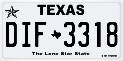 TX license plate DIF3318
