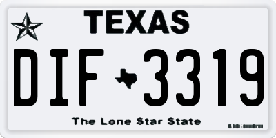 TX license plate DIF3319