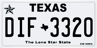 TX license plate DIF3320