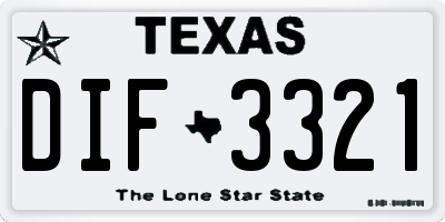 TX license plate DIF3321