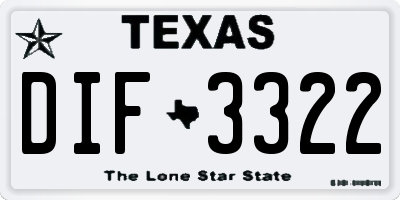 TX license plate DIF3322