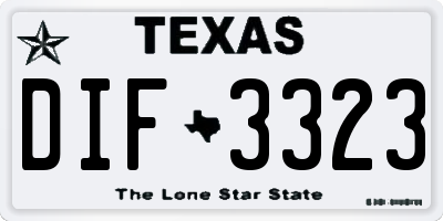 TX license plate DIF3323