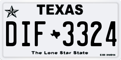 TX license plate DIF3324