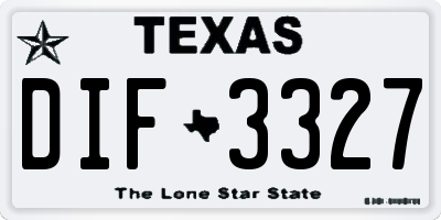 TX license plate DIF3327