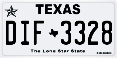 TX license plate DIF3328