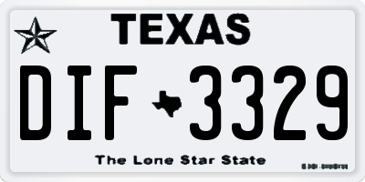 TX license plate DIF3329