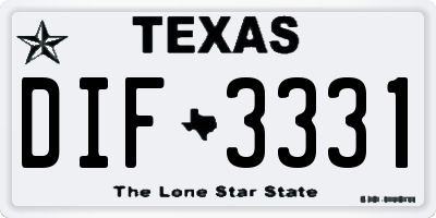 TX license plate DIF3331