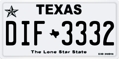 TX license plate DIF3332