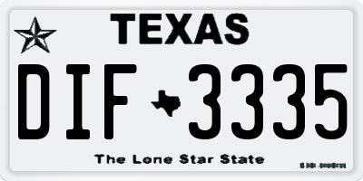 TX license plate DIF3335