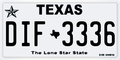 TX license plate DIF3336