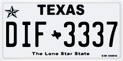 TX license plate DIF3337