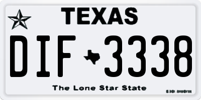 TX license plate DIF3338