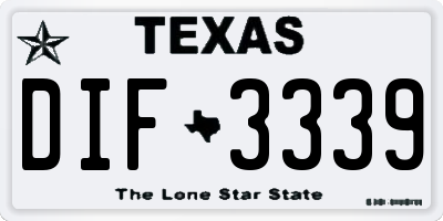 TX license plate DIF3339