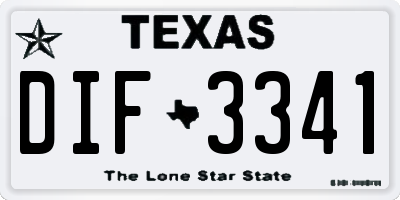 TX license plate DIF3341