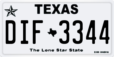 TX license plate DIF3344