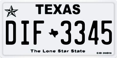 TX license plate DIF3345