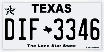 TX license plate DIF3346