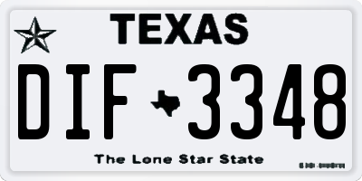 TX license plate DIF3348