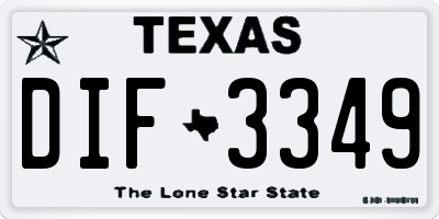 TX license plate DIF3349