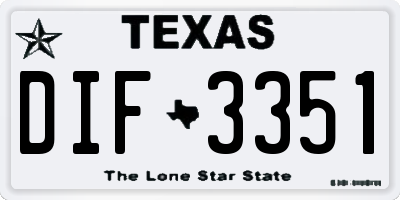 TX license plate DIF3351