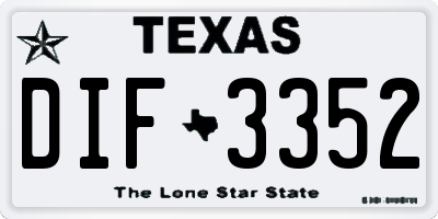 TX license plate DIF3352