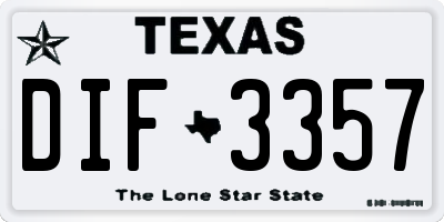 TX license plate DIF3357