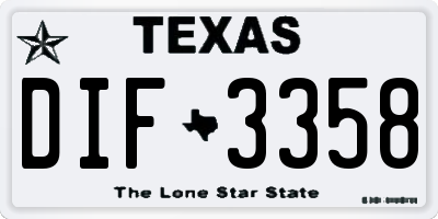 TX license plate DIF3358