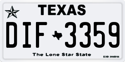 TX license plate DIF3359
