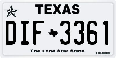 TX license plate DIF3361