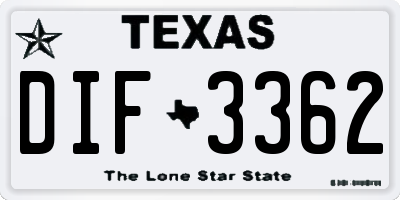 TX license plate DIF3362