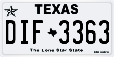 TX license plate DIF3363