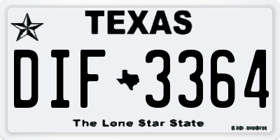 TX license plate DIF3364