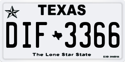 TX license plate DIF3366