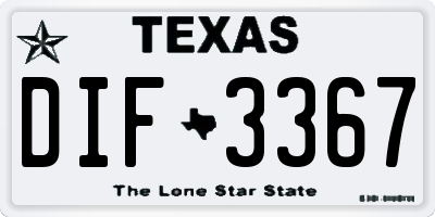 TX license plate DIF3367