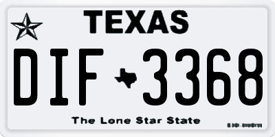 TX license plate DIF3368