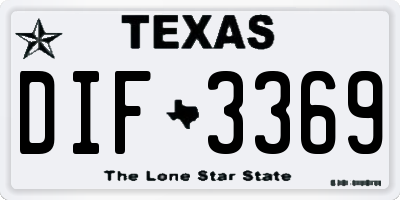 TX license plate DIF3369