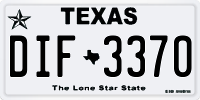 TX license plate DIF3370