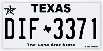 TX license plate DIF3371