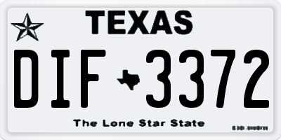 TX license plate DIF3372